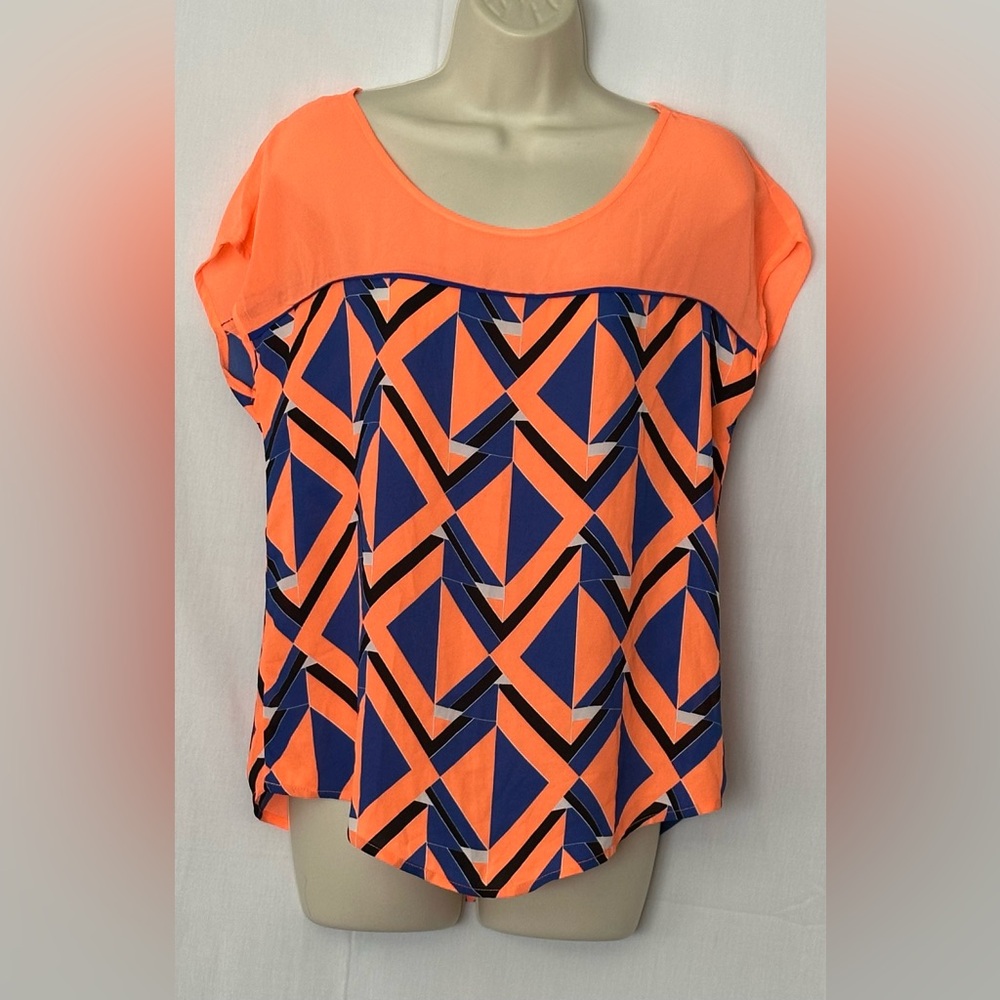 NWT Sweet Journey Women’s Top Orange Shirt Blouse Size M